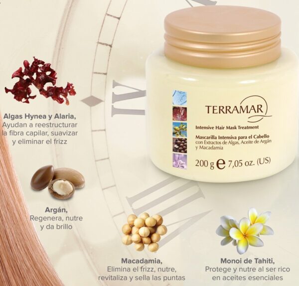 Mascarilla Intensiva para el Cabello con Extractos de Algas, Aceite de Argán y Macadamia