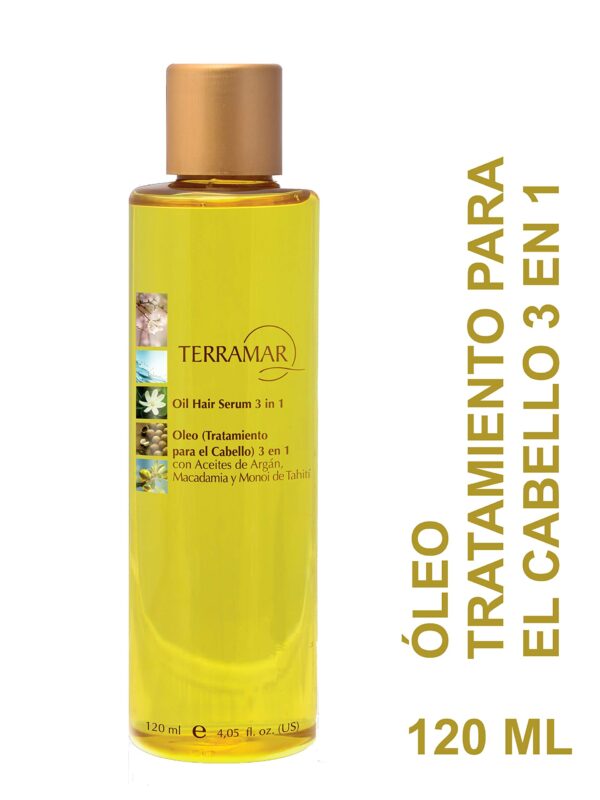 Aceite Tratamiento para el Cabello 3 en 1 Con Extractos Oleosos de Argán, Macadamia y Monoi de Tahití